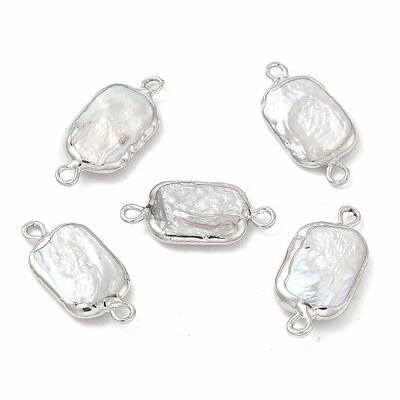Baroque Natural Keshi Pearl Connector Charms