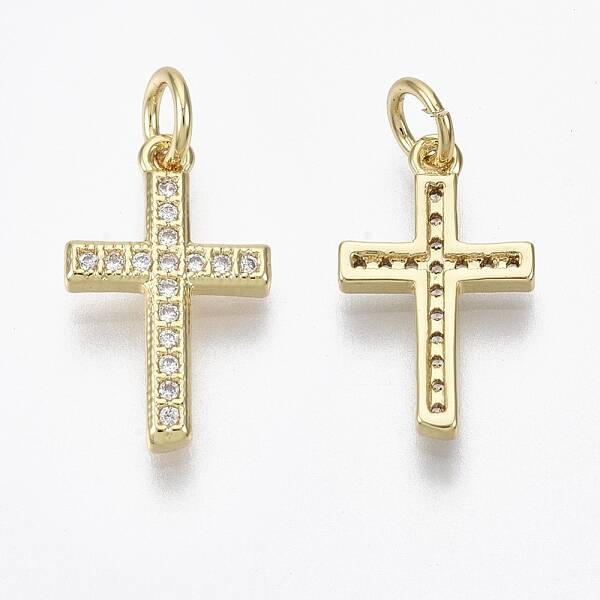 Brass Micro Pave Cubic Zirconia Charms