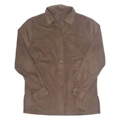 Womens Shirt Brown Collared Long Sleeve L
