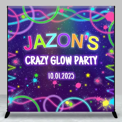 Custom Purple Splash Ink Crazy Glow Party Backdrop - Aperturee
