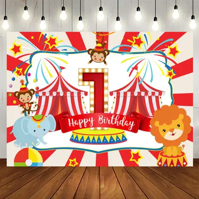 Aperturee Red Animals 1st Birthday Party Backdrop For Boy
