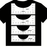 T-shirt Measuring Ruler, 4pcs T-shirt Alignment Ruler Measuring Tool, T-shirt Collar Ruler Guide, Sewing Supplies for Home Us...