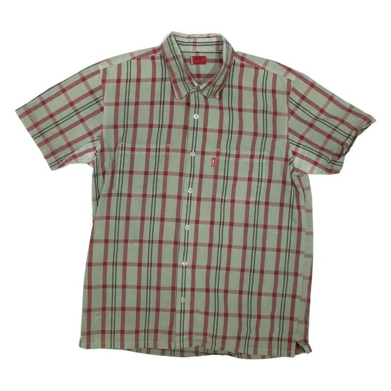 LEVI'S Red Tab Mens Shirt Green Check M