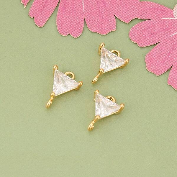 10Pcs Brass Crystal Rhinestone Connector Charms
