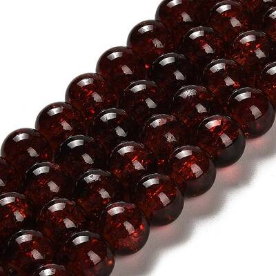 Spray Painted Crackle Glass Beads Strands