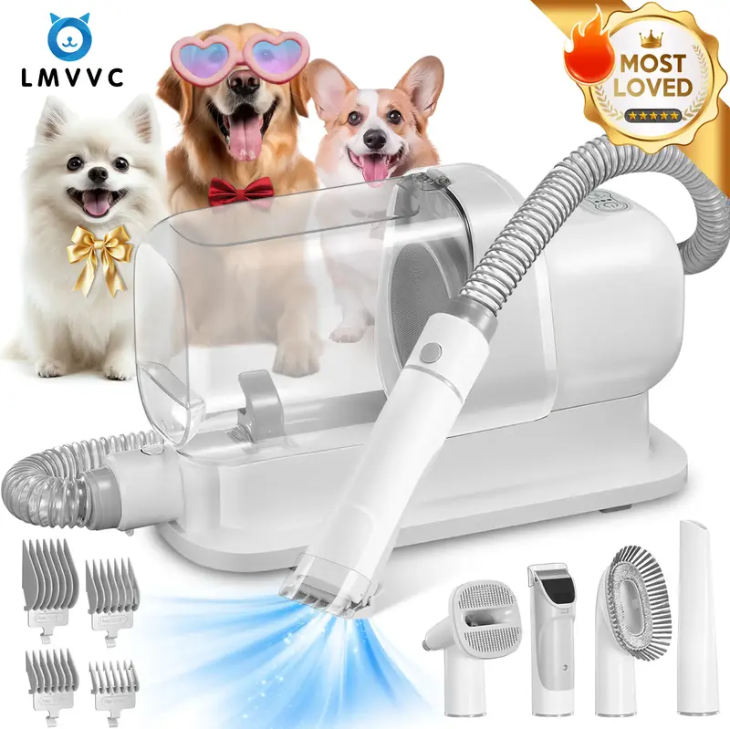 【LimitedTimeFlashSale】LMVVC Dog Grooming Vacuum & 5 in 1 Pet Grooming Vacuum Kit with 99% Suction, Dog Brush for Shedding...