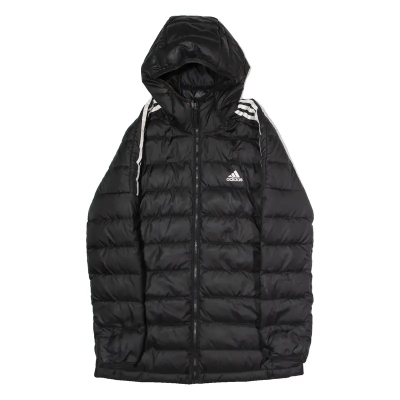 ADIDAS Womens Puffer Coat Black Hooded M