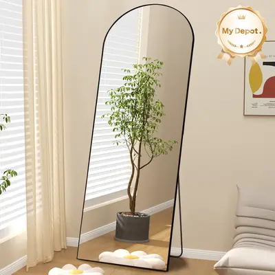 [DEAL] Full Length Mirror Body Mirror Floor Standing Mirror Hanging/Leaning Against Wall, Aluminum Alloy Thin Frame for Livin...