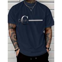 Men's Print Casual T-shirt Loose Fit Short Sleeve Round Neck Machine Washable Perfect for Spring & Summer Summer T-shirt Tren...