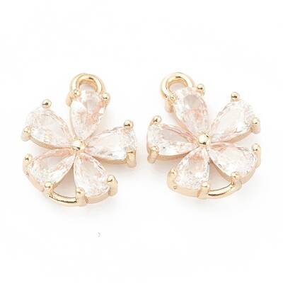 Brass Clear Cubic Zirconia Pendants