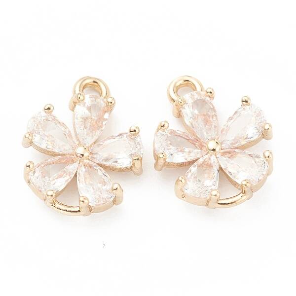 Brass Clear Cubic Zirconia Pendants