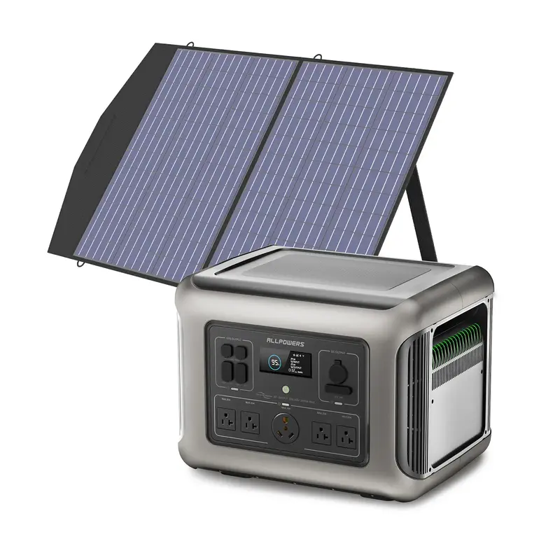 ALLPOWER Solar Generator Kit 2500W Power Station 100W Solar Panel