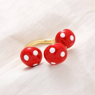 Brass Enamel Open Cuff Rings for Women