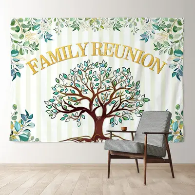 Aperturee Green Tree Family Reunion Christmas Party Backdrop