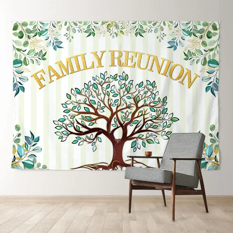 Aperturee Green Tree Family Reunion Christmas Party Backdrop