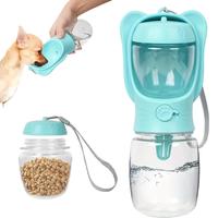 Portable Pet Water Bottle, 1 Count Pet Water Bottle with Food Container, Outdoor Multifunctional Water Bottle for Feeding Dog...