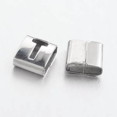 Tarnish Resistant Letter Style 201 Stainless Steel Square Slide Charms