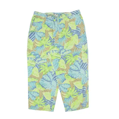 SAG HARBOR Jungle Design Trousers Green Relaxed Straight Womens W34 L32