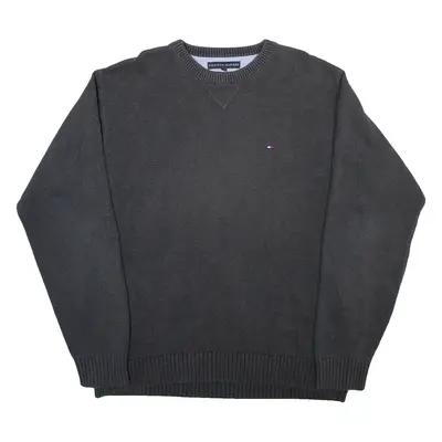 TOMMY HILFIGER Mens Jumper Grey Tight Knit L