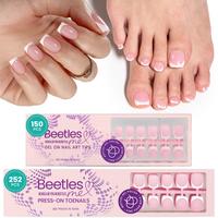 Beetles French Tip Press On Nails French Gel Nail No File Need  Fake Nails  4-in-1 DIY Manicure for Nail Extension Designs fo...
