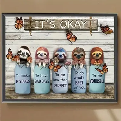 Sloth Pattern DIY Diamond Art Painting Picture Without Frame, DIY 5D Diamond Arts Painting Kit, Wall Art Decor for Home Livin...