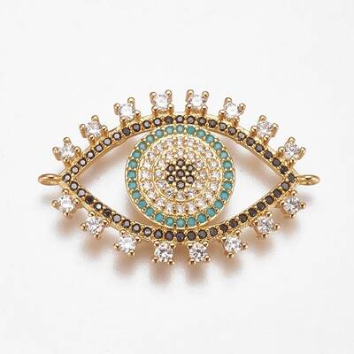 Brass Micro Pave Cubic Zirconia Links