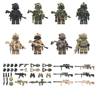 BAZILBAZOS Custom Special Forces Inspired Mini-Figures Set of 8 with Interchangeable Parts for Customization Compact Collecti...