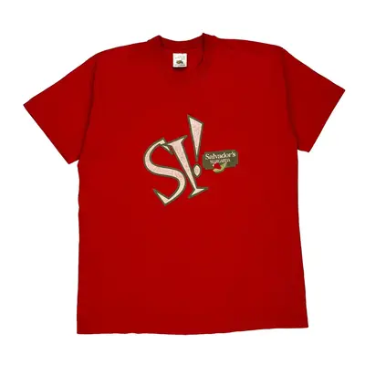 Single Stitch Salvador'S Margarita Fruit Of The Loom Graphic T-Shirt - XL Red Cotton
