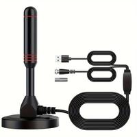 TV Antenna, 18FT Coaxial Cable, Digital TV Indoor Antenna, 360-Degree Reception & Amplifier Signal Booster HD TV Antenna for ...