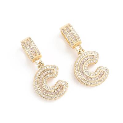 Brass Micro Pave Cubic Zirconia Pendants