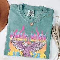Comfort Colors Free Bird Shirt , Old School Band T-shirt, Retro Music Shirt, Rock Band Tee, Oversized Trendy Shirts for Women