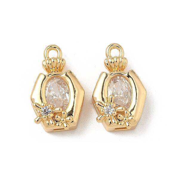 Brass Micro Pave Cubic Zirconia Pendants