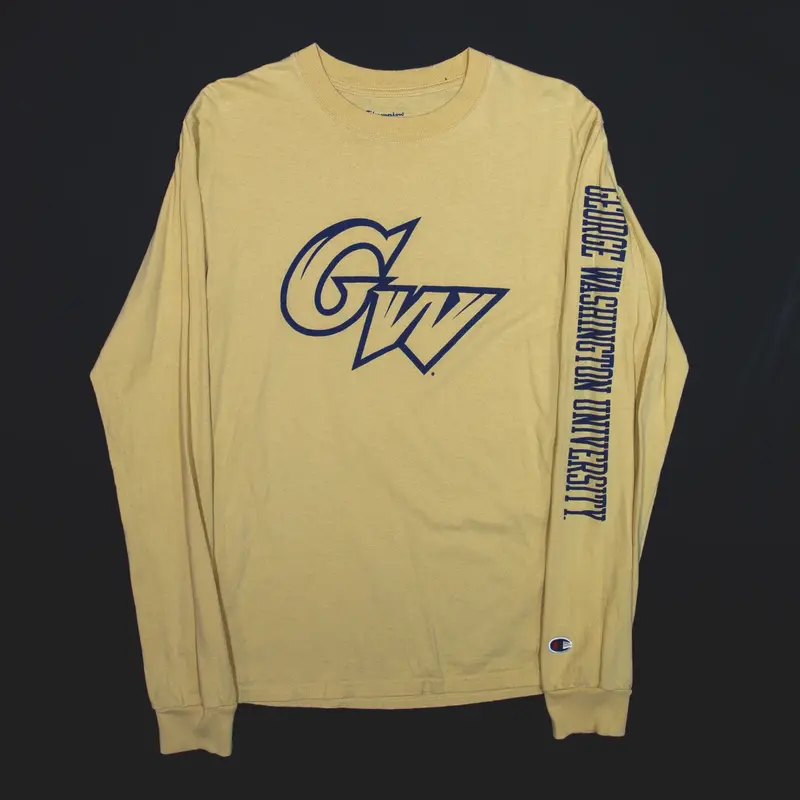 CHAMPION George Washington University Yellow USA Long Sleeve T-Shirt Womens S