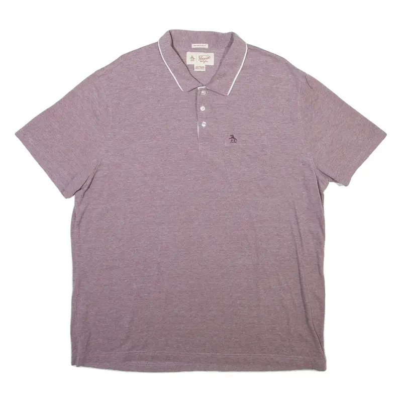 PENGUIN Slim Fit Mens Polo Shirt Maroon 2XL