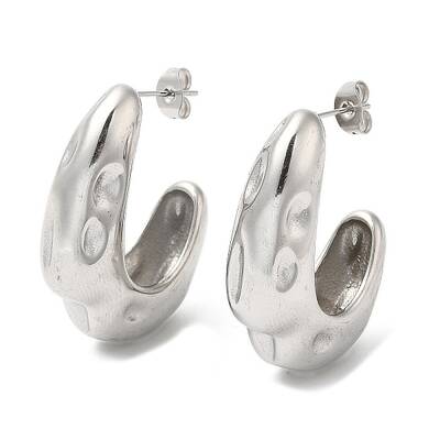 Non-Tarnish 304 Stainless Steel Twist Arch Stud Earrings