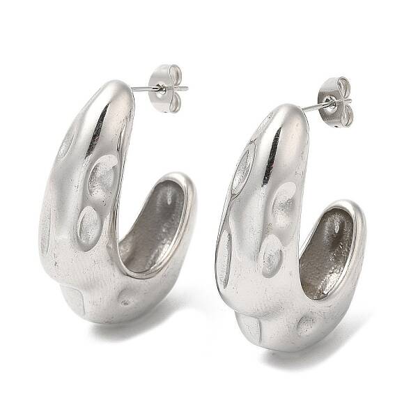 Non-Tarnish 304 Stainless Steel Twist Arch Stud Earrings