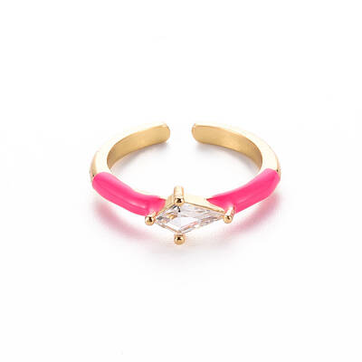 Brass Enamel Cuff Rings