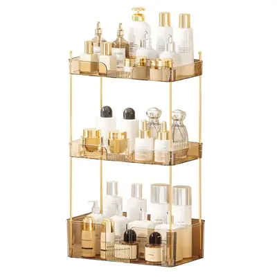 Anyask 2-3 Tier Cosmetic Makeup Organizer with Compartment, Large Drawer Multi-Purpose Cosmetic Storage Rack, Great Holder fo...