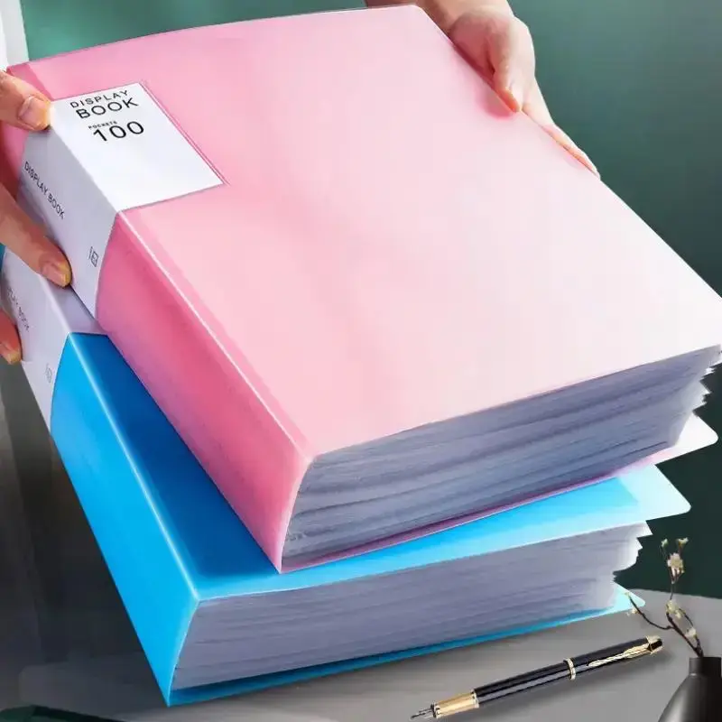 A4 Size Transparent PP Plastic File Folder, 100pcs Multi-layer Organizer for Office, Art, Photos & Collectibles Storage