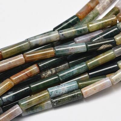 Column Natural Indian Agate Bead Strands