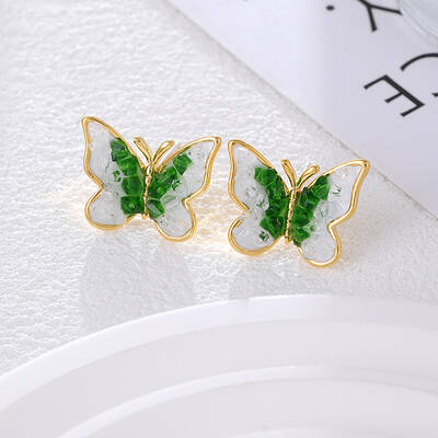 Butterfly Brass Stud Earrings