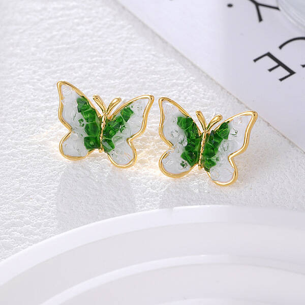 Butterfly Brass Stud Earrings