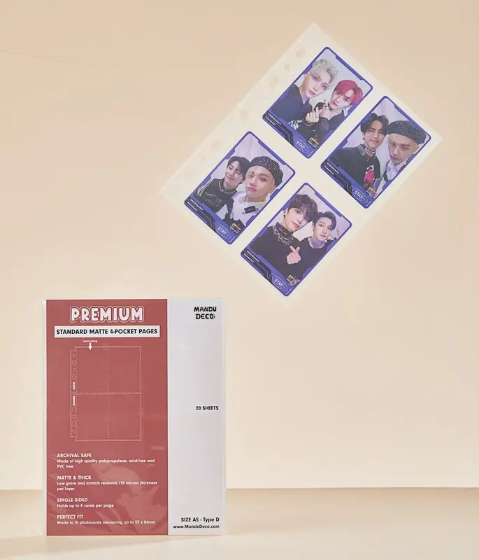 Standard A5 Matte Binder Pages Refill, Thick 100 Microns, 7 Hole Premium Pages (Pack of 20)