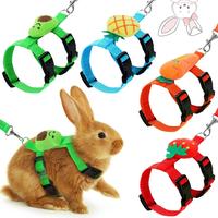 4 Sets Adjustable Bunny Rabbit Harness and Leash Set Small Pet Cute Vest Harness Leash with Decoration for Bunny Ferret Small...