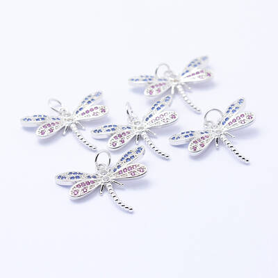 Brass Micro Pave Cubic Zirconia Pendants
