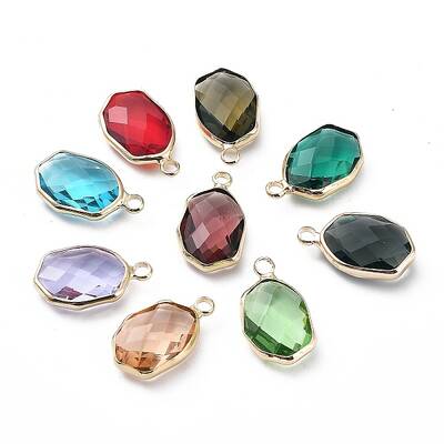 Brass and K9 Glass Pendants