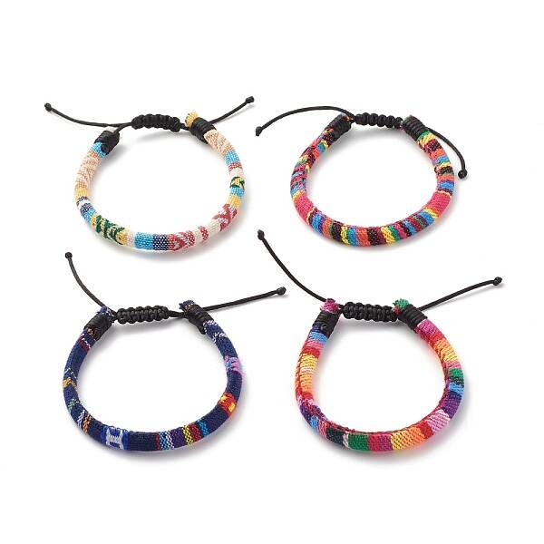 Ethnic Tribal Cloth Braided Bead Bracelet