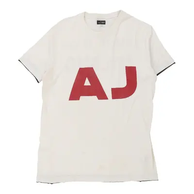 Armani Jeans Graphic T-Shirt - XL White Cotton