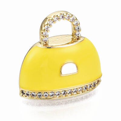 Brass Micro Pave Cubic Zirconia Enamel Pendants