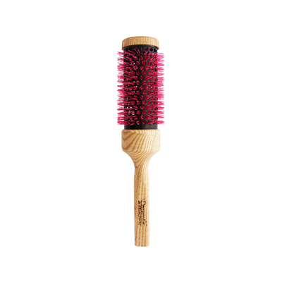 Tek - Ceramic Thermal Brush Ø 1.65 in | Styling & Blow-Drying for Very Long Hair, Natural Wood Handle